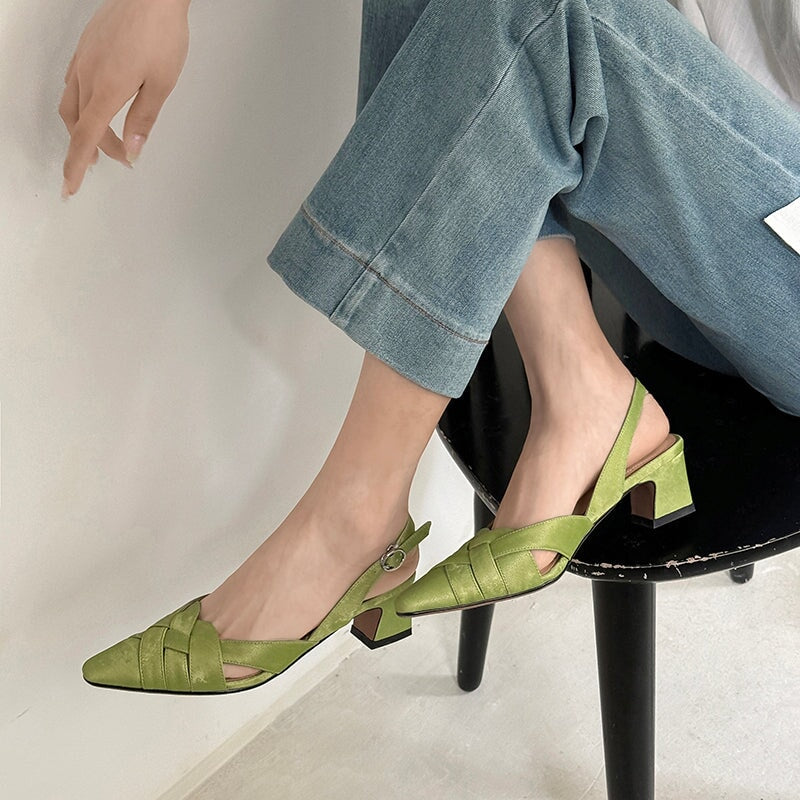 Ortho Welt Slingback Pumps - Orthopedic Block Heel