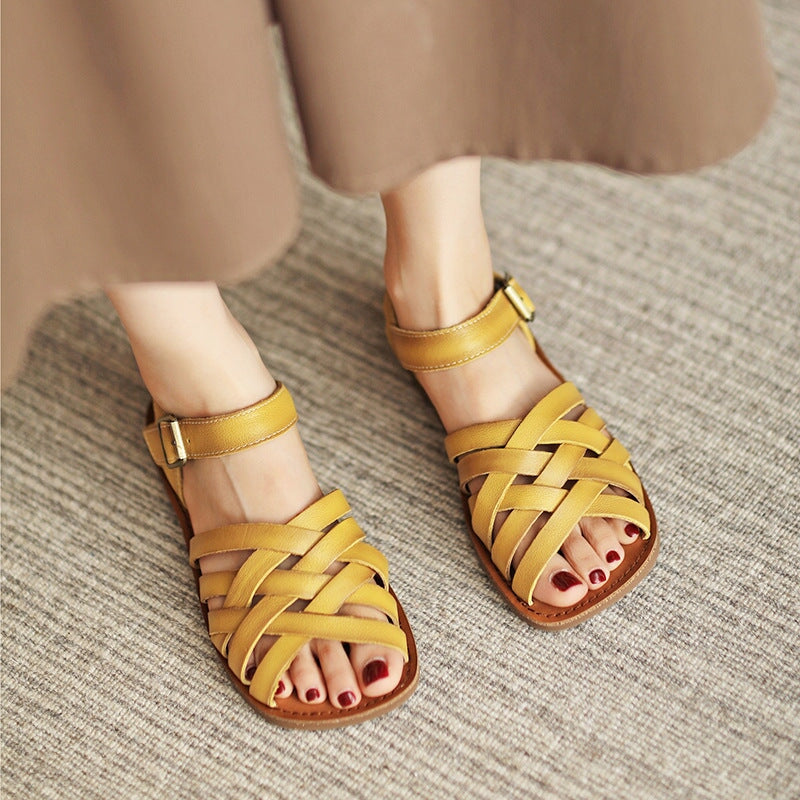 Ortho Welt Damen Orthopädische Ledersandalen - Verstellbar