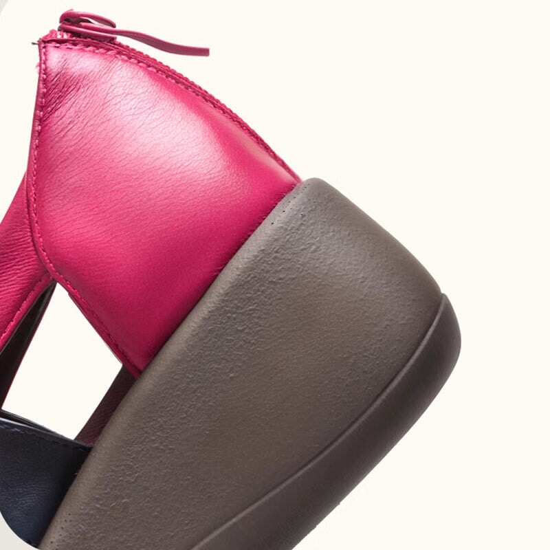 Joan | Orthopädische Damen-Slipper aus Leder mit offener Zehenpartie und hohem Tragekomfort