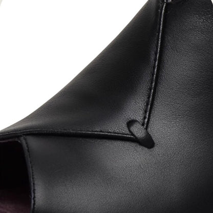 Ortho Welt Damen Orthopedic Leder Blockabsatz Peep-Toe Schuhe