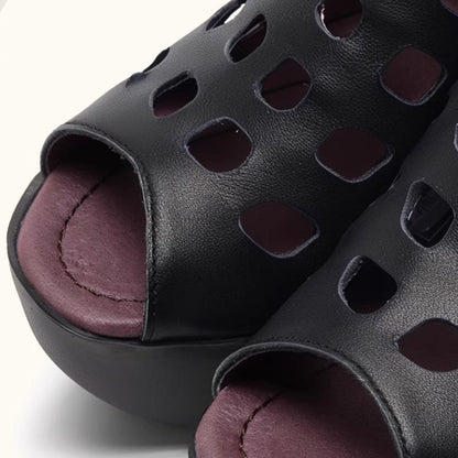 Jada | Damen-Stiefeletten mit offener Zehenpartie und Blockabsatz