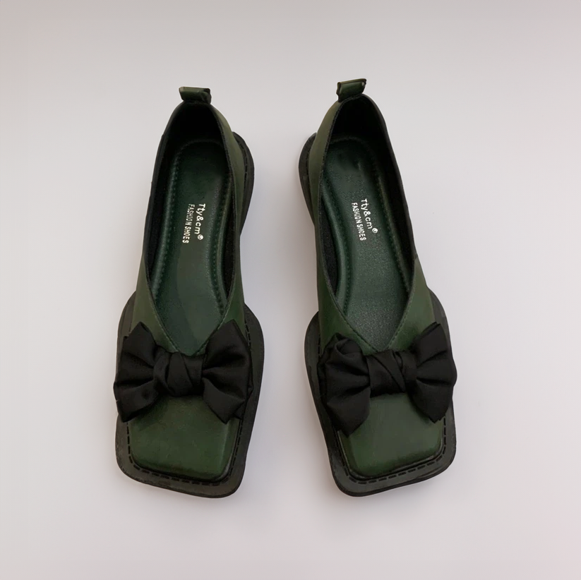 Joy | Ballerinas mit eckiger Spitze, Schleifendetail und orthopädischem Komfort