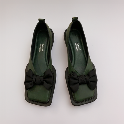 Joy | Ballerinas mit eckiger Spitze, Schleifendetail und orthopädischem Komfort