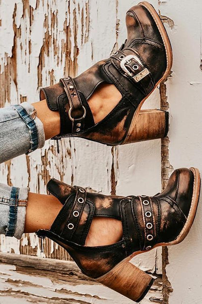 Daphne | Orthopädische Stiefeletten mit Blockabsatz und Schnallenriemen