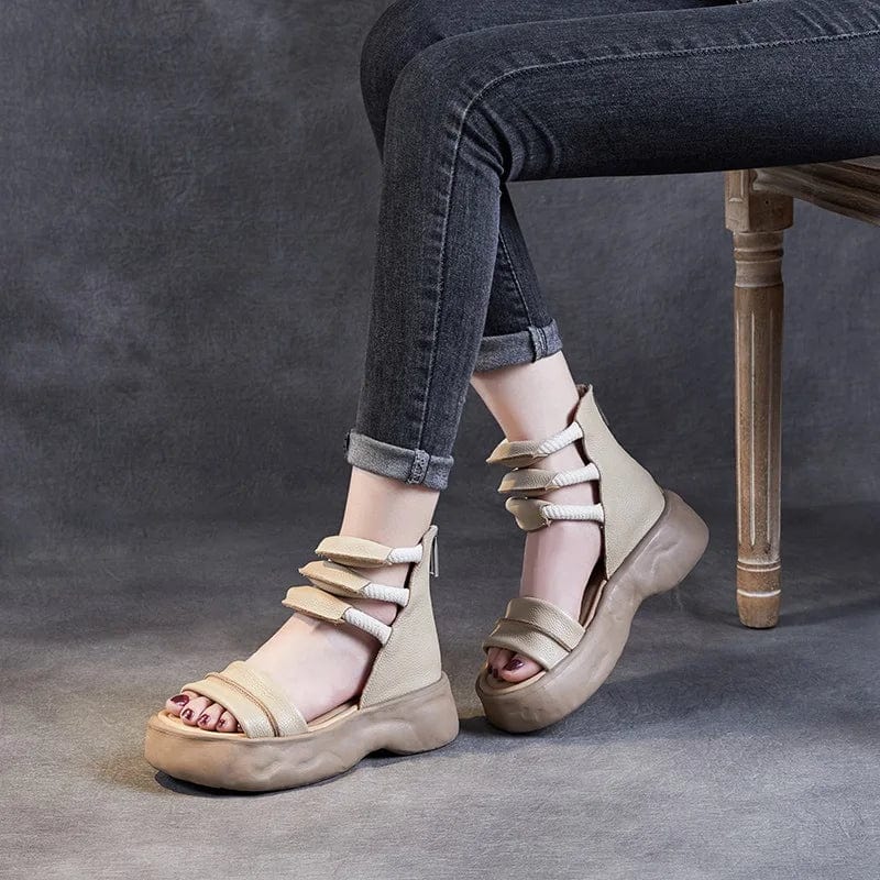 Ortho Welt Damen Orthopedic Plateau Gladiator Sandalen