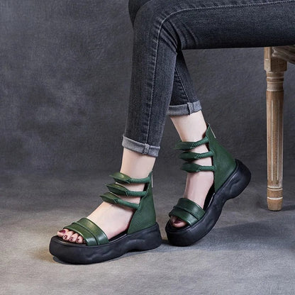 Ortho Welt Damen Orthopedic Plateau Gladiator Sandalen