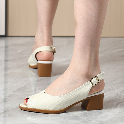 Caroline | Slingback-Sandalen mit Blockabsatz – Elegante Peeptoe-Sandalen für jeden Tag