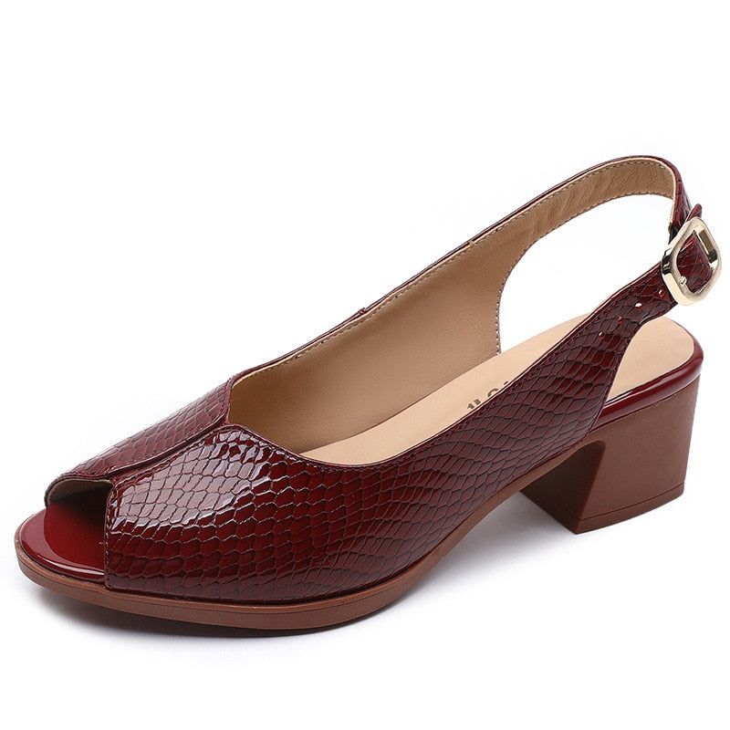 Caroline | Slingback-Sandalen mit Blockabsatz – Elegante Peeptoe-Sandalen für jeden Tag