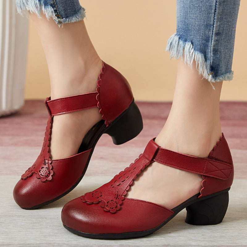 Ortho Welt Damen Orthopädische T-Riemen Vintage Schuhe