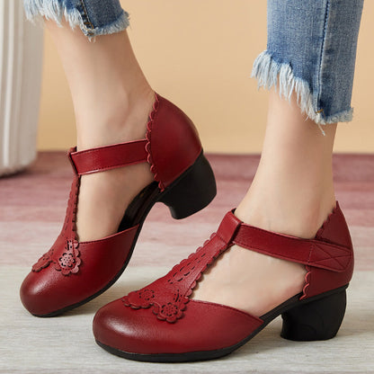 Ortho Welt Damen Orthopädische T-Riemen Vintage Schuhe