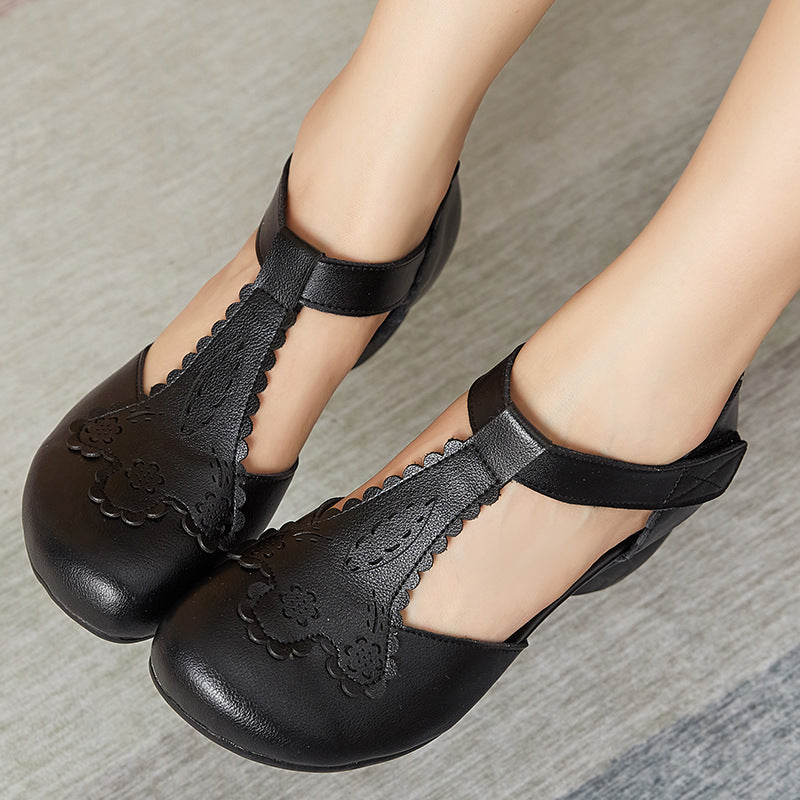 Ortho Welt Damen Orthopädische T-Riemen Vintage Schuhe
